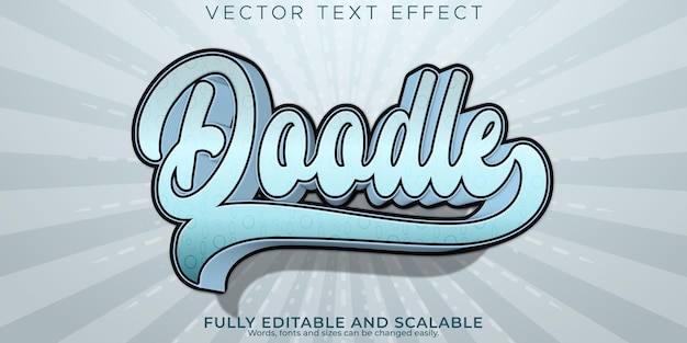 Vector gratuito doodle efecto de texto editable estilo de texto moderno y creativo