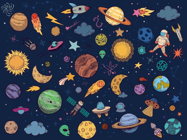 Doodle de espacio de color