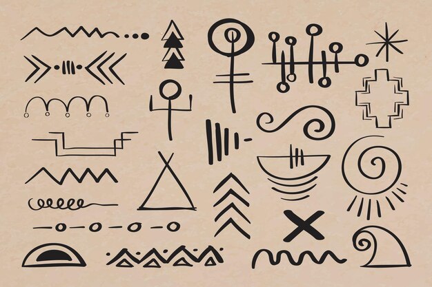 Doodle ilustración de dibujado a mano símbolo bohemio