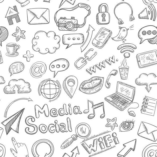 Doodle inconsútil social