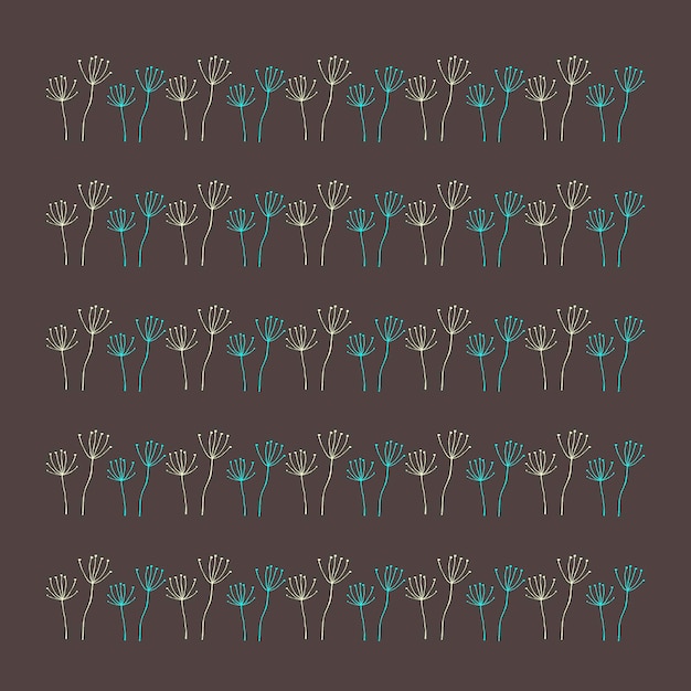 Doodle patrón cepillo ilustrador vector flor perfecta conjunto