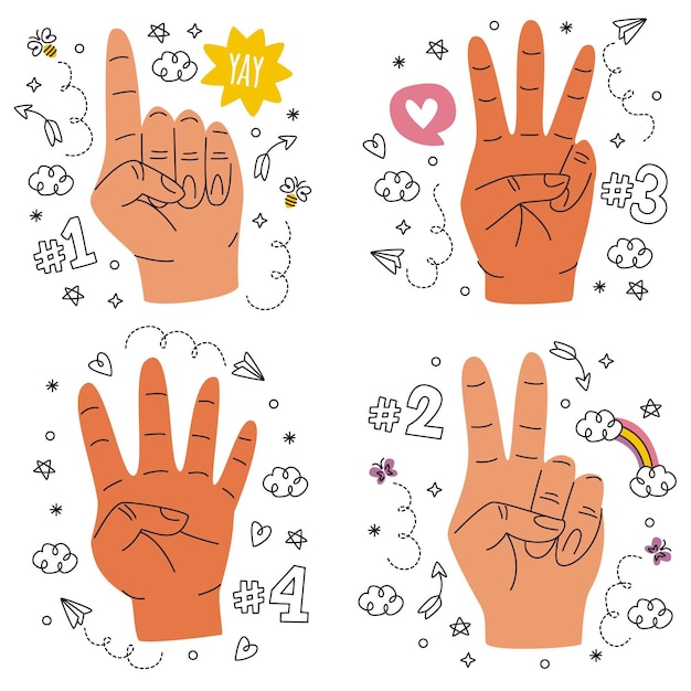 Vector gratuito doodle pegatinas manos dibujadas a mano