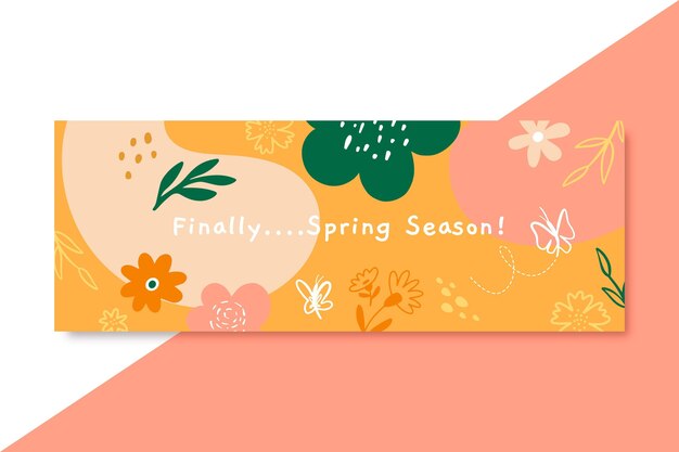 Doodle portada de facebook infantil de primavera