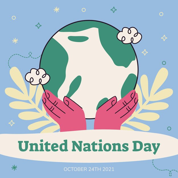 Doodle publicación de instagram del día de las naciones unidas