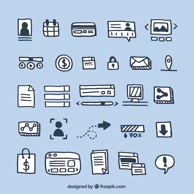 Doodles elementos del sitio web