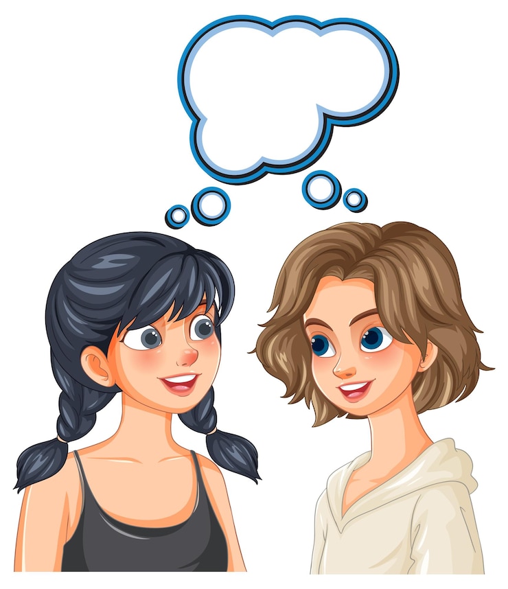 Vector gratuito dos amigos comparten sus pensamientos