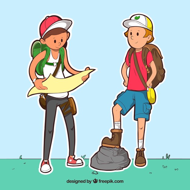 Dos amigos viajando