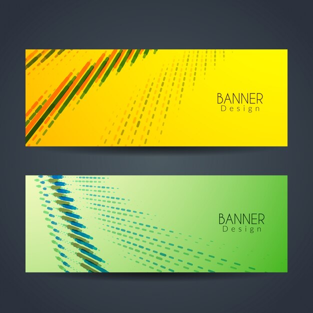 Dos banderas coloridas modernas abstarct
