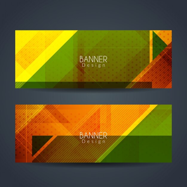 Dos banderas geométricas de colores