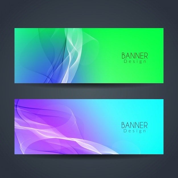 Dos banners abstractos con formas onduladas  