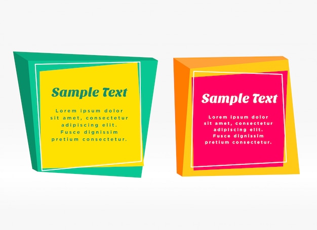 dos banners brillantes con espacio de texto