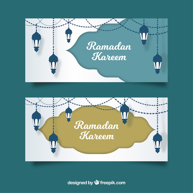 Vector gratuito dos banners de ramadán