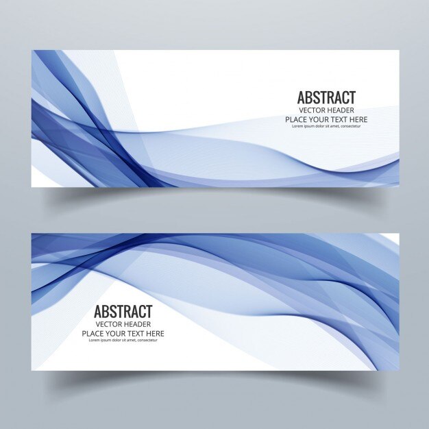 Dos banners con textura de humo azul