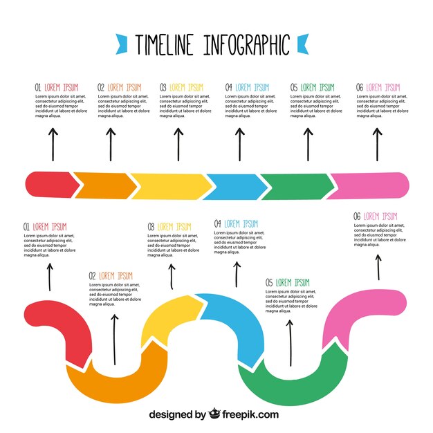 Dos cronogramas coloridos listos para infografías