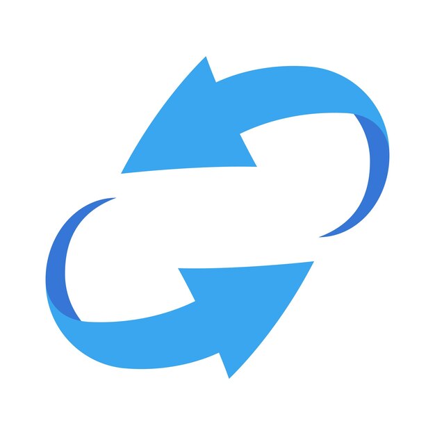 Dos flechas de ciclo azul