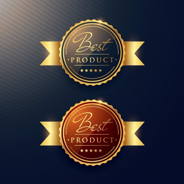 Dos insignias doradas para premios 