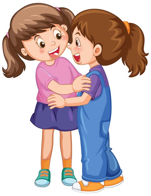 Dos lindas chicas abrazándose