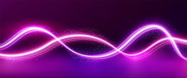 Dos líneas de ondas de neón rosas abstractas