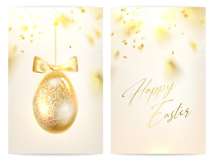Dos páginas de tarjetas de felicitación de pascua feliz.