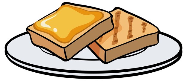 Dos pan tostado en el plato