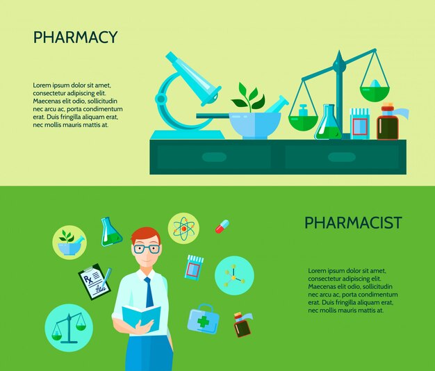 Dos pancartas de farmacia