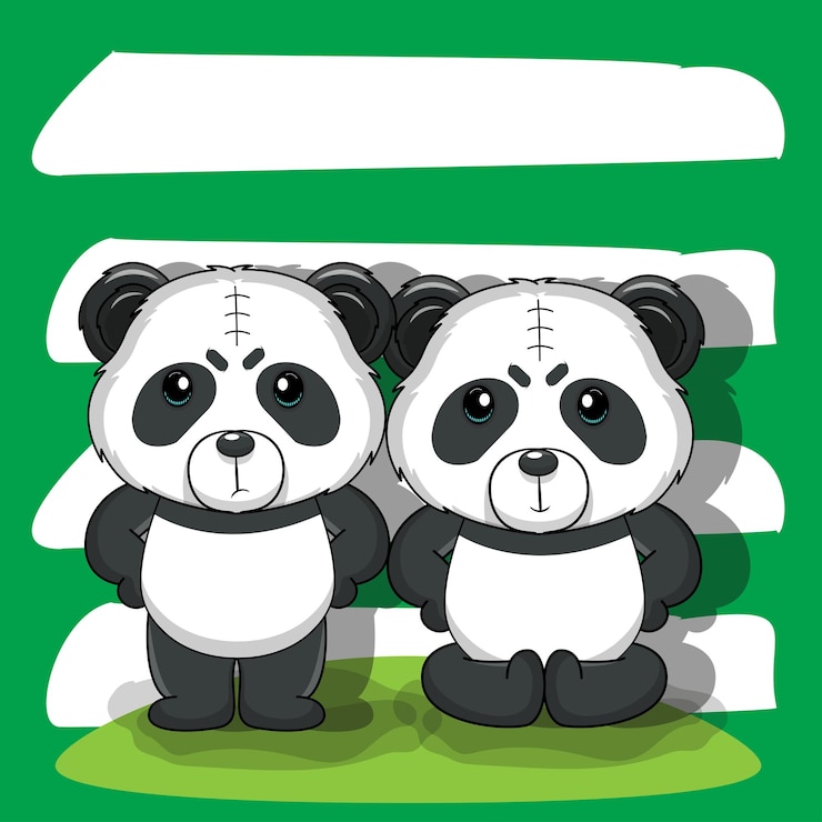 Vector gratuito dos pandas son emocionales