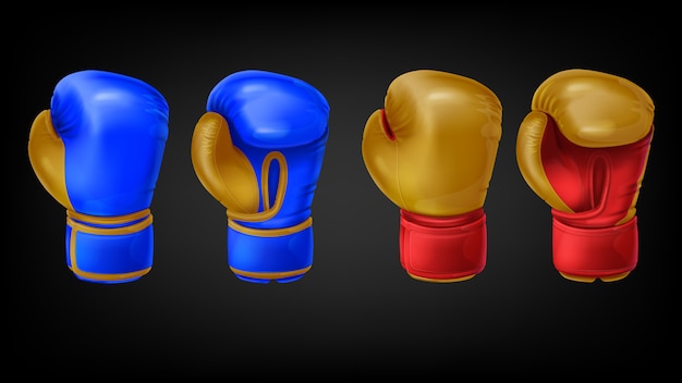 Vector gratuito dos pares de guantes de boxeo de cuero.