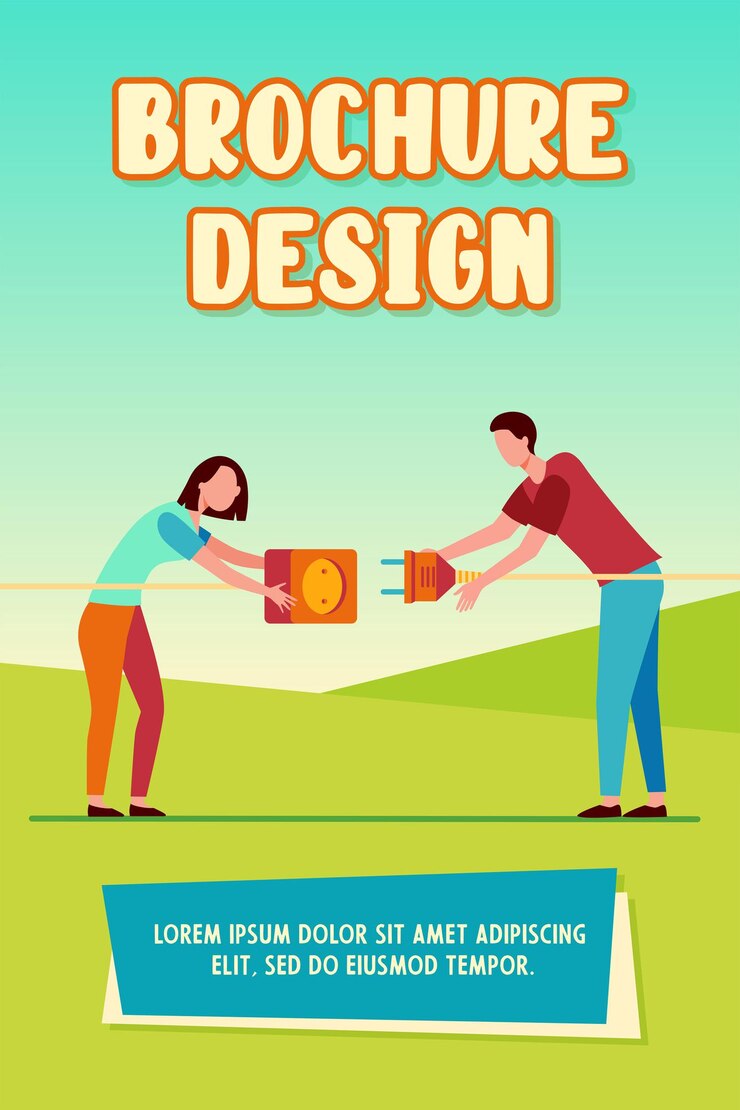 Vector gratuito dos personas conectando enchufe y enchufe. hombre y mujer tirando de cables con toma de corriente y enchufe ilustración vectorial plana