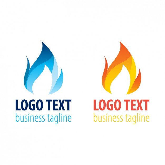 Dos plantillas de logo de llama