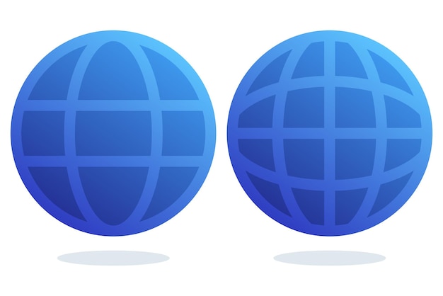 Dos rejillas de globo en estilo degradado
