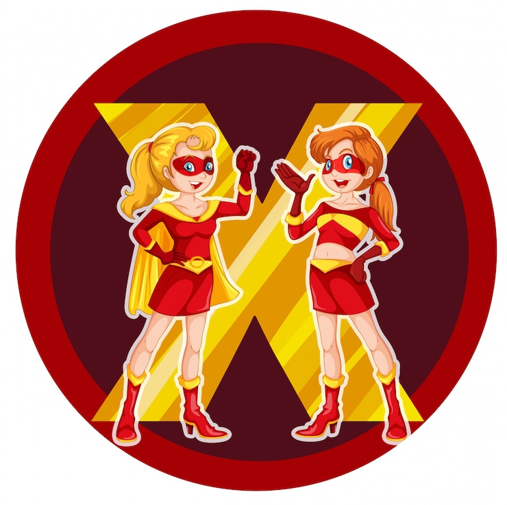 Vector gratuito dos valientes superhéroes femeninos.
