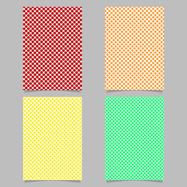 Dot patrón página cubierta plantilla conjunto - ilustración vectorial folleto de diseño
