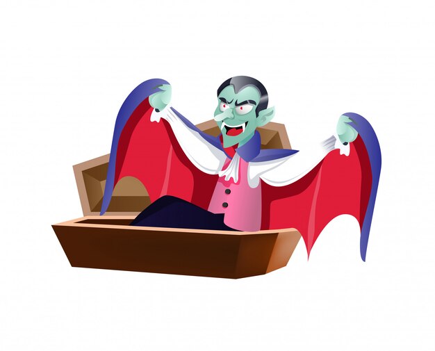 Drácula despertándose en ataúd