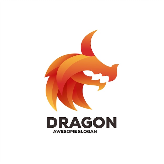 Dragón degradado colorido logo moderno abstracto