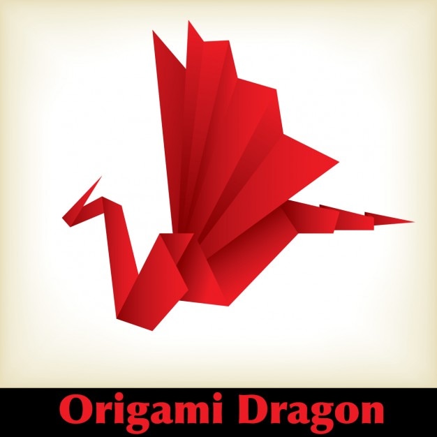 Vector gratuito dragón origami rojo