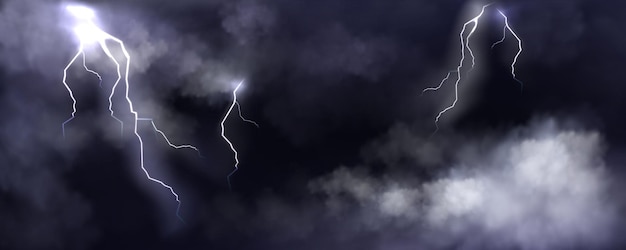 Dramático fondo de cielo tormentoso con relámpagos