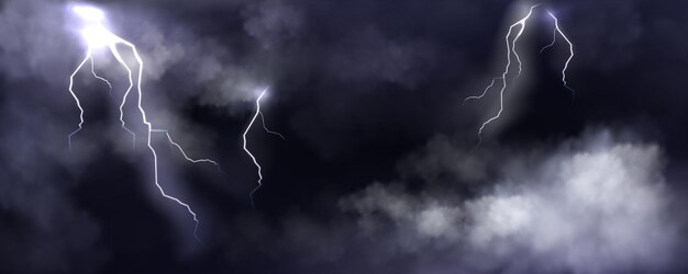 Dramático fondo de cielo tormentoso con relámpagos