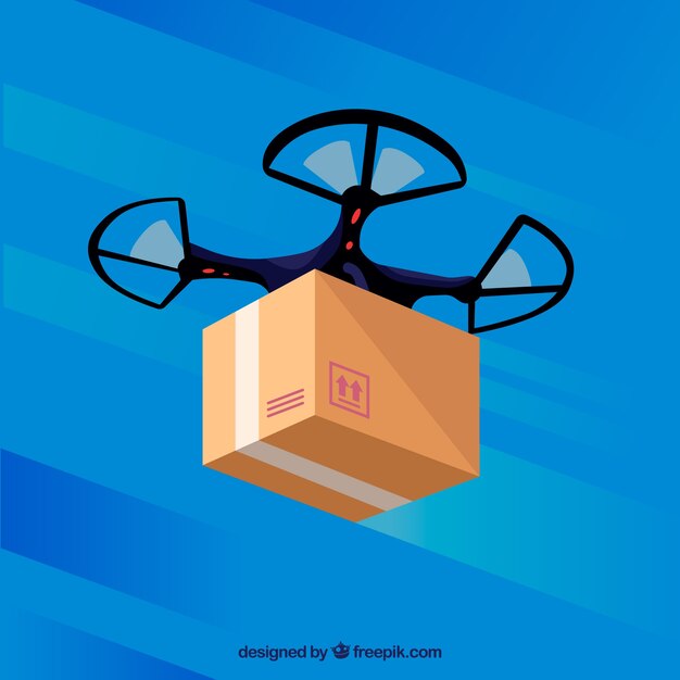 Drone de reparto clásico con diseño plano