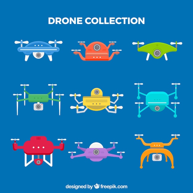 Vector gratuito drones modernos con estilo gracioso