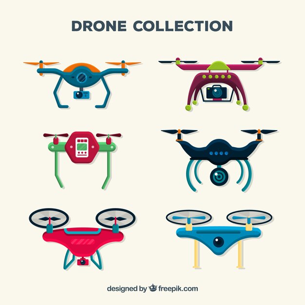 Drones profesionales con estilo colorido