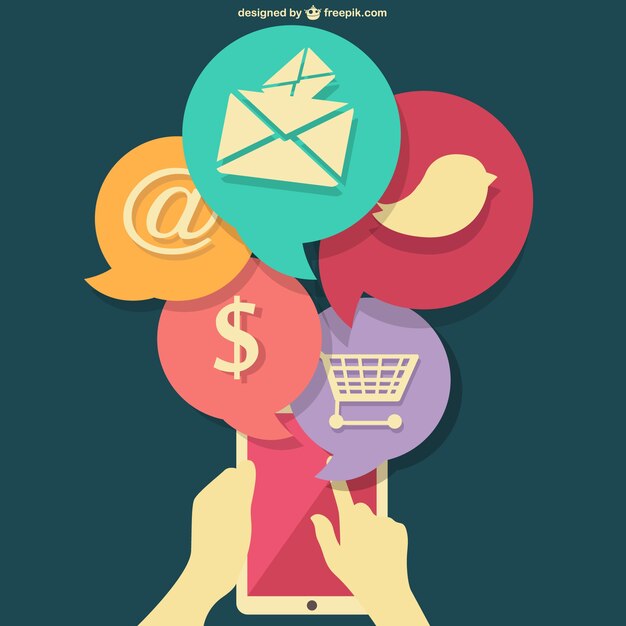 Dseño con iconos de compras en línea