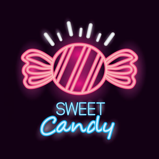 Dulces dulces en estilo neón