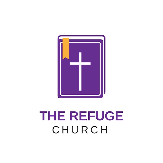 Vector gratuito duotono el logo de la iglesia refugio