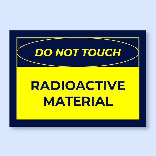 Duotono moderno no toque el letrero de material radiactivo.