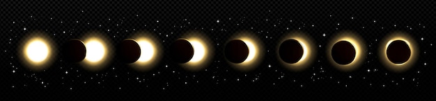 Eclipse solar en diferentes fases
