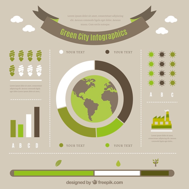 Vector gratuito ecología verde infografía