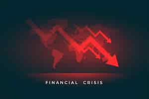 Vector gratuito economía caída del mercado de valores de la crisis financiera