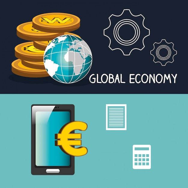 Vector gratuito economia global