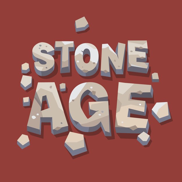 Edad de la piedra que escribe. 3d letras
