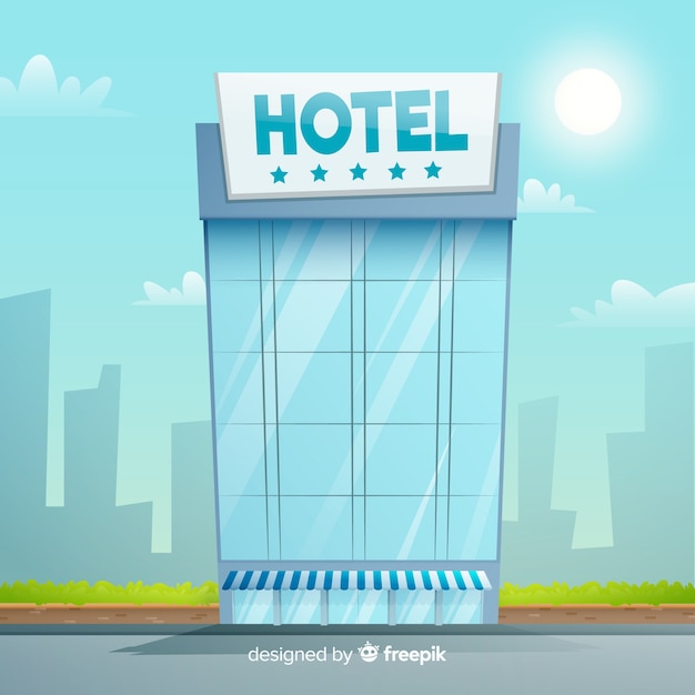 Vector gratuito edificio de hotel flat